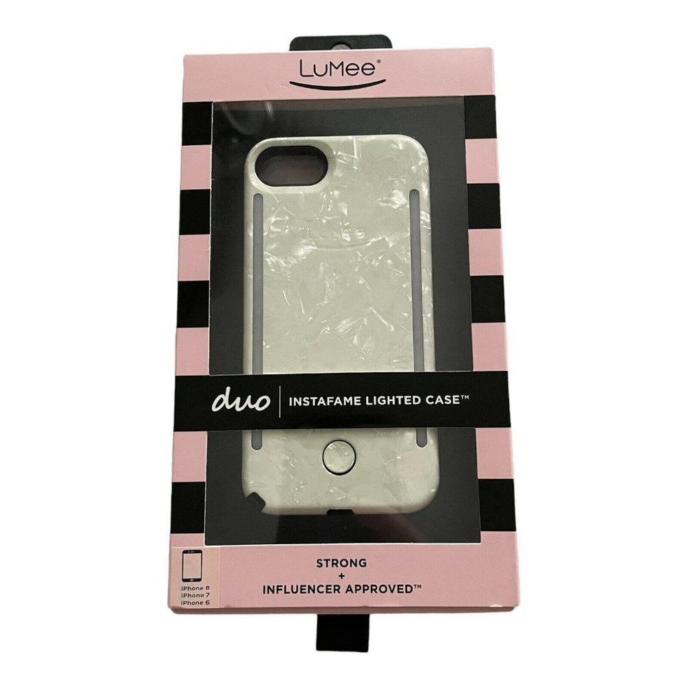 LuMee Duo Instafame Lighted Case for iPhone 6/7/8/ - White Pearl